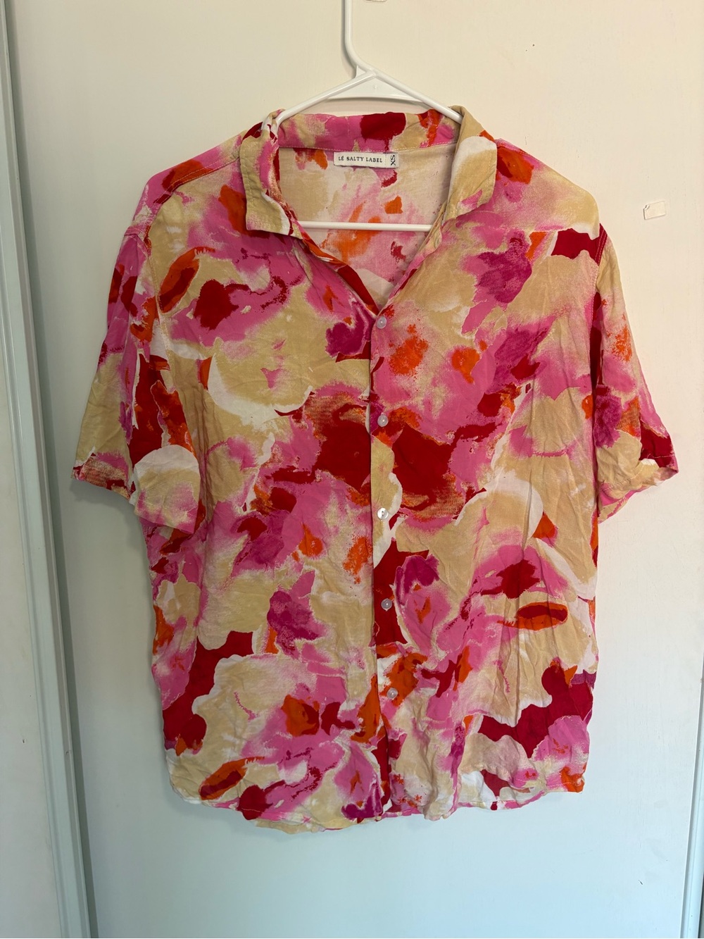 Le Salty Label Womens Button up Vibrant Floral Top XS